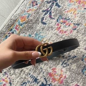 Thin Black Gucci Belt